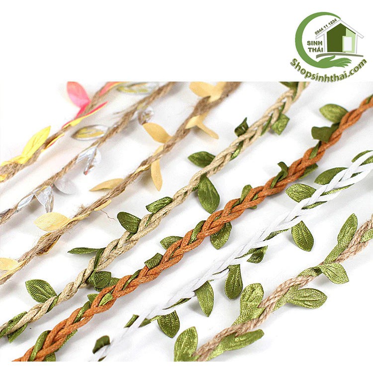Dây thừng có lá xanh - dây thừng gai - dây bố bện lá - giao màu ngẫu nhiên