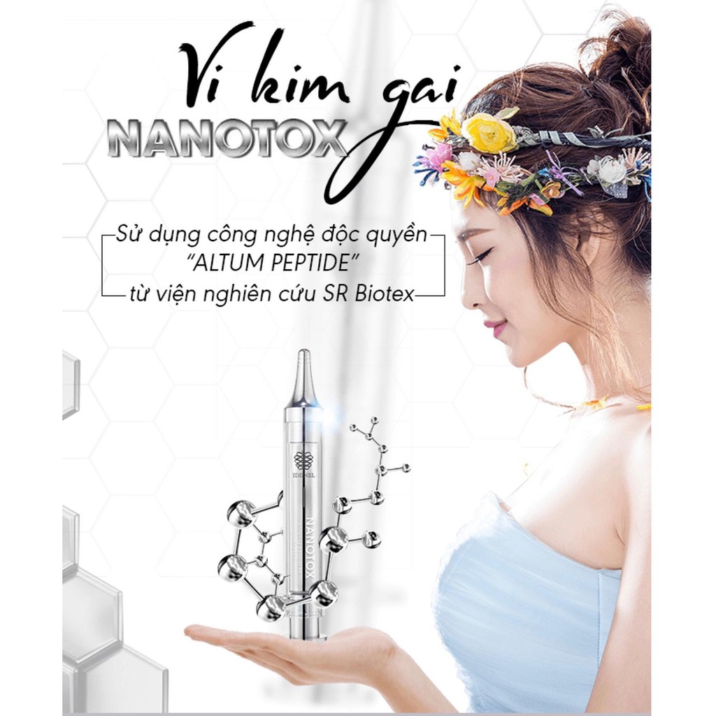 Vi kim gai Nanotox Altum Peptide IDENEL 10ml - Sử dụng 6 tuần - se khít lỗ chân lông - tái tạo mô da - dày thành da - HQ