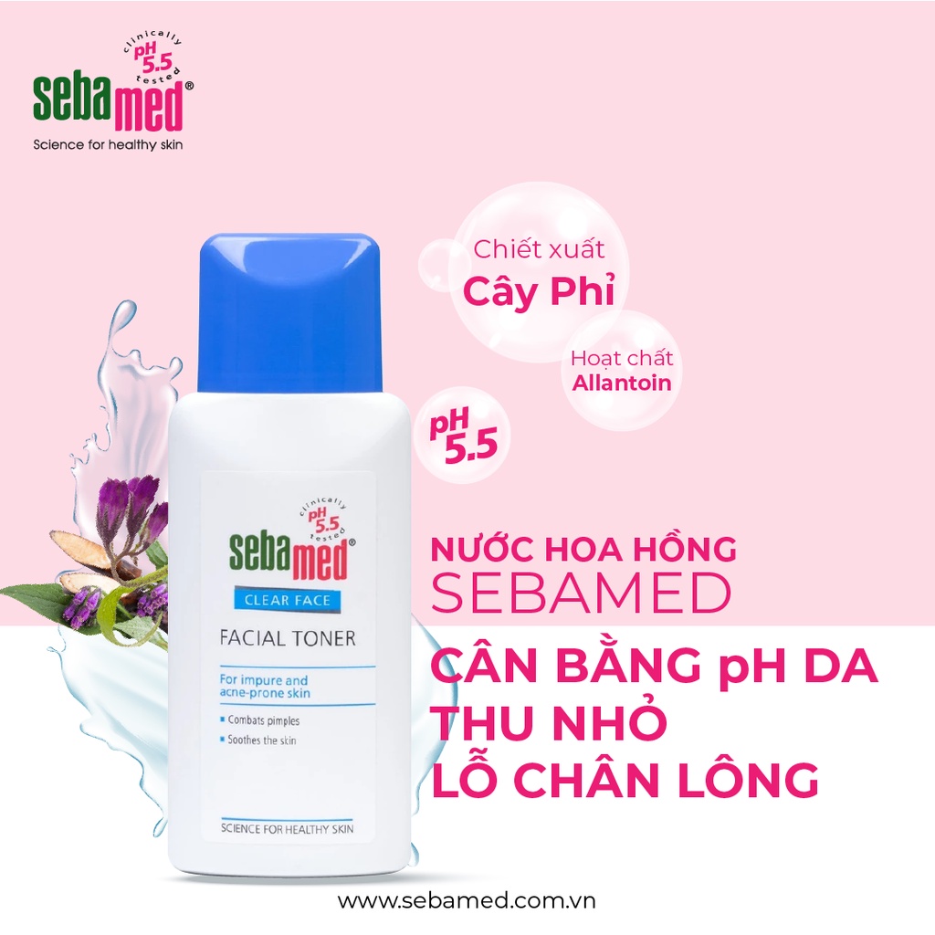 Nước hoa hồng cân bằng, se khít lỗ chân lông Sebamed Facial Toner pH5.5 (150ml)