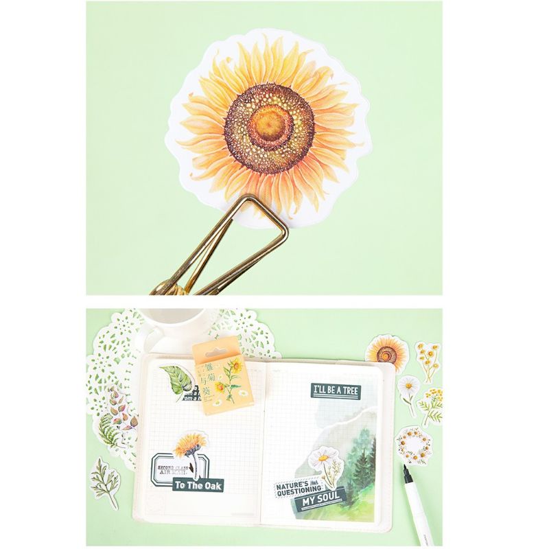 Hộp 46 Sticker chủ đề Hoa hướng dương