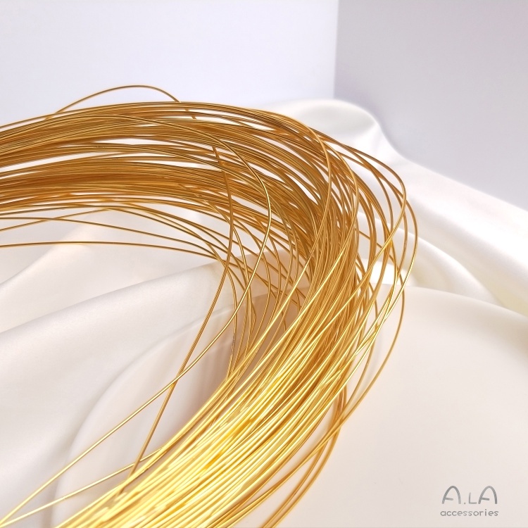 █A.ιA゜14K Vàng●〔 1 Mét〕°Cuộn Dây Đồng Mạ Vàng 18k Độ Cứng Mạnh Chống Rơi Chuyên Dụng Làm Đồ Trang Sức Thủ Công