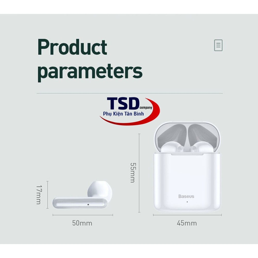 [Mã 159ELSALE hoàn 7% đơn 300K] Tai nghe Bluetooth True Wireless Baseus Encok W09 Chính Hãng