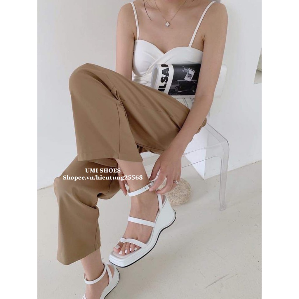 【﻿𝙎𝙃𝙊𝙀𝙎 ★ 🅽🅴🆆】 Sandal nữ quai mảnh đế xuồng cao 5cm lượn sóng xỏ ngón