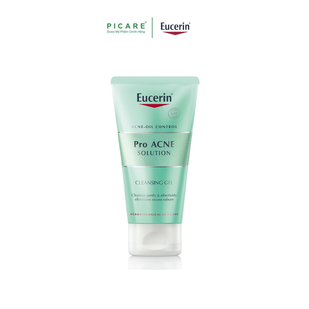 Sữa rửa mặt dạng gel dành cho da nhờn mụn Eucerin Pro Acne Solution Cleasing Gel 75ml - 98358