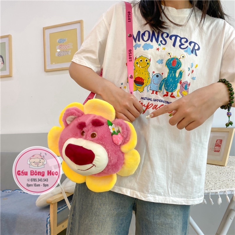 Túi Đeo Chéo Gấu Dâu Sunflower Losto