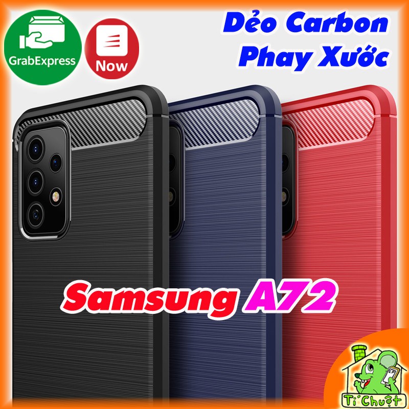 [Ảnh Thật] Ốp Lưng Samsung A72 4G/5G Dẻo Carbon Phay Xước Chống Sốc