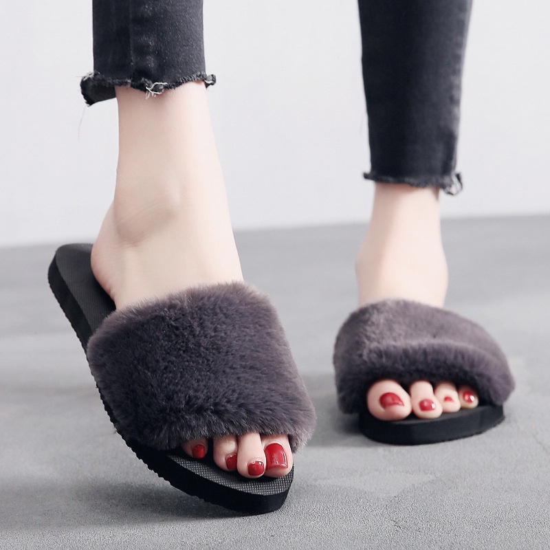 Dép đi trong nhà MS đế bằng chống trượt thời trang thu đông cho nữ