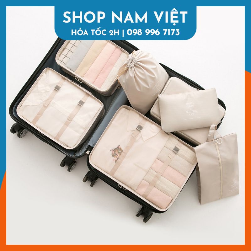 [SIÊU SALE] Bộ 7 Túi Đựng Đồ Du Lịch Tiết Kiệm Phân Loại Hành Lý Dành Cho Vali NAVIVU