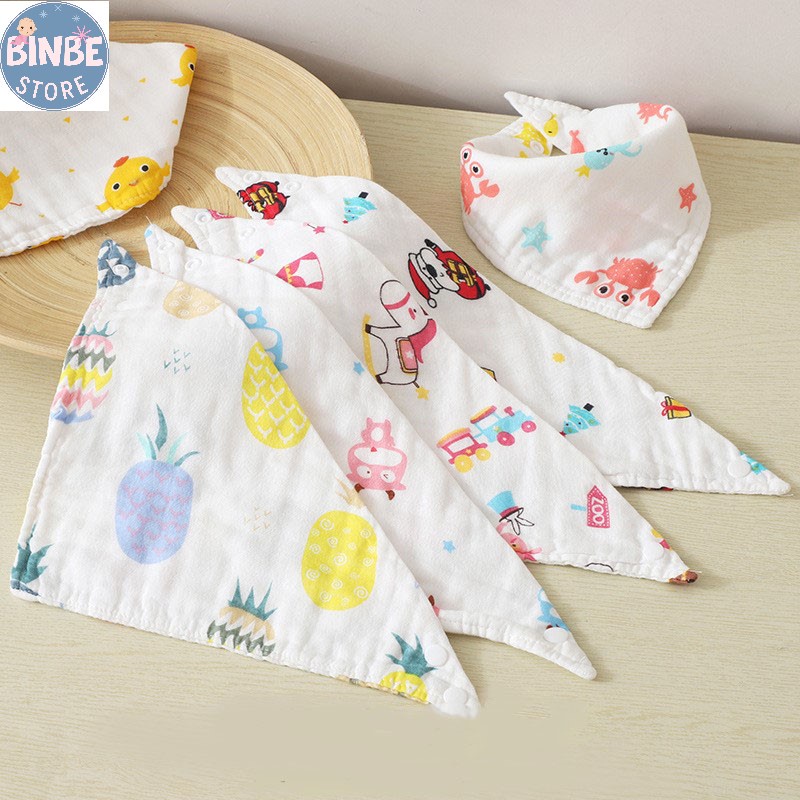 [FAFRINW05 giảm tối đa 30k đơn 150k]Set 2 khăn yếm tam giác 8 lớp siêu mềm cho bé