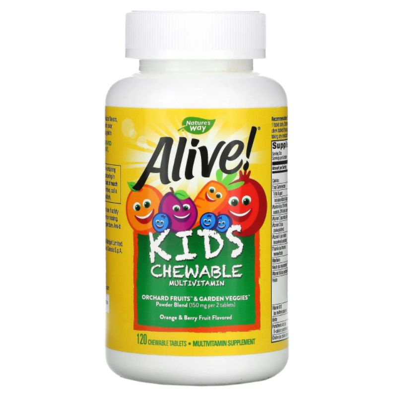 Kẹo nhai Bổ Sung Vitamin Tổng Hợp cho BÉ YÊU - ALIVE  Multivitamin 120v