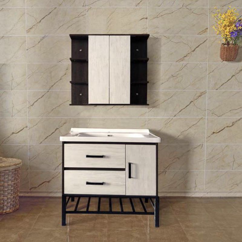 Hiện đại tối giản gỗ nguyên khối Bắc Âu tủ phòng tắm kết hợp chậu rửa gương gấp phong thủy âm tường < | BigBuy360 - bigbuy360.vn