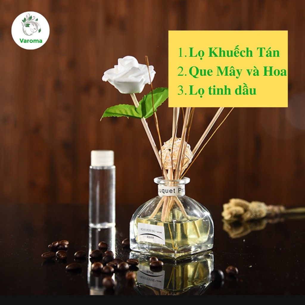 Lọ khuếch tán tinh dầu que gỗ thiên nhiên nguyên chất thơm phòng tán hương nước hoa cao cấp VAROMA KT22