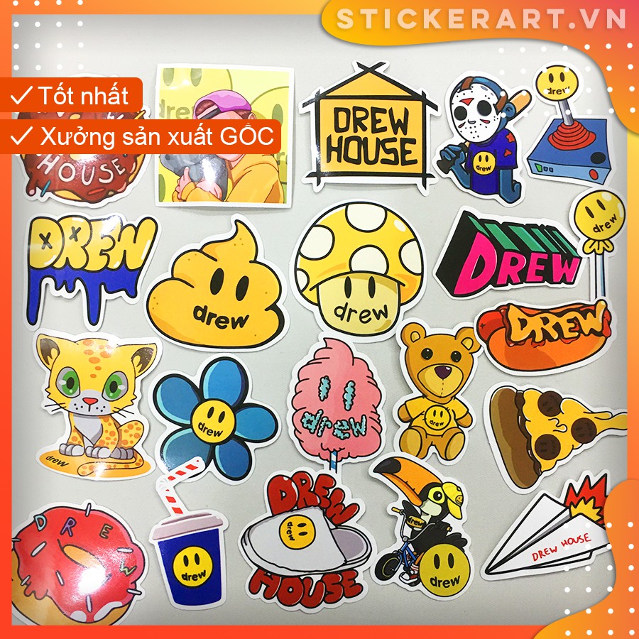 [DREW] 50 Sticker chống nước ,dán xe laptop mũ bảo hiểm vali...