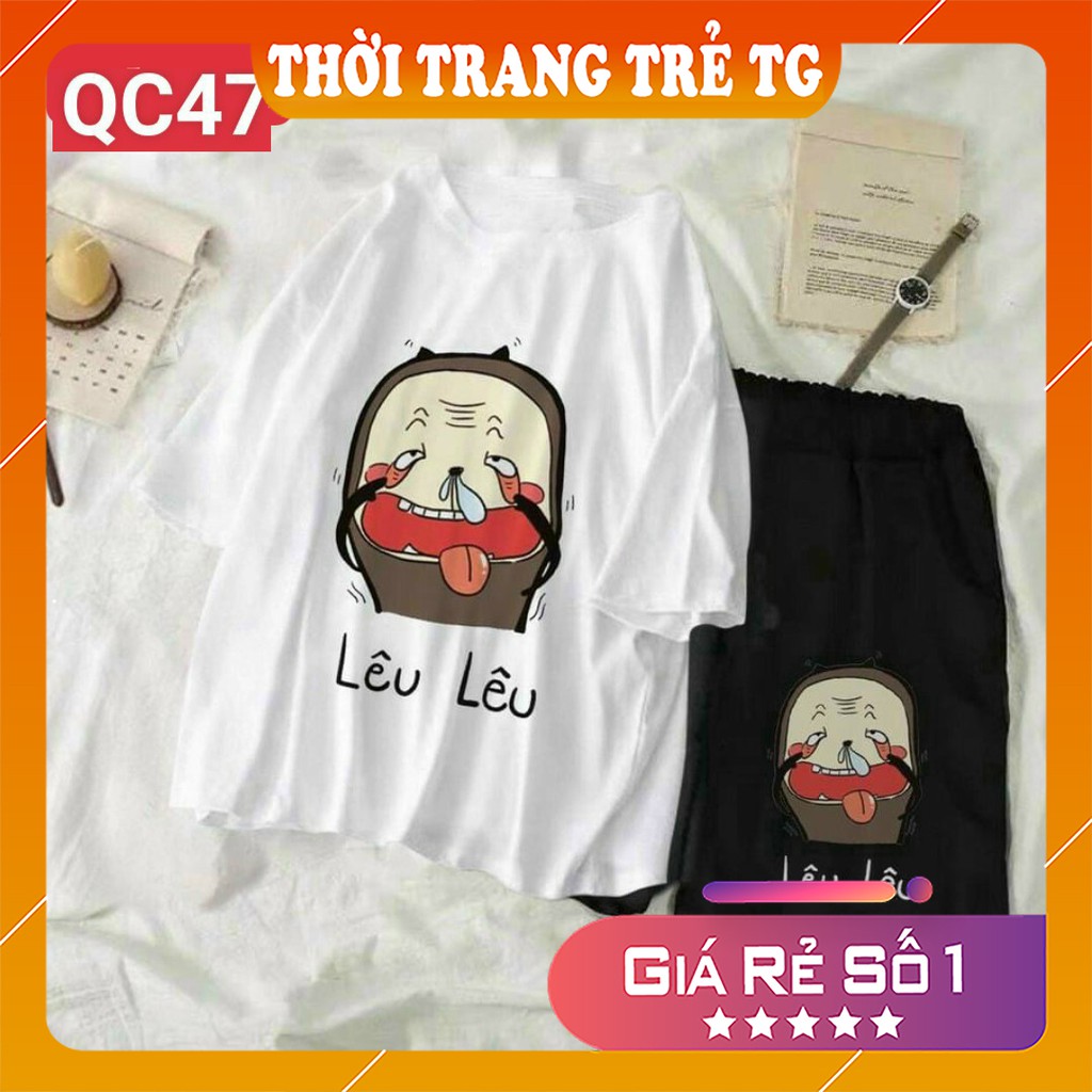 Đồ bộ hoạt hình 𝑭𝒓𝒆𝒆𝒔𝒉𝒊𝒑 Set đồ nữ QC43 Vịt Cute Set bộ Quần Đùi + ÁO cartoon 3D Cute Form Rộng Cực Thoáng Mát
