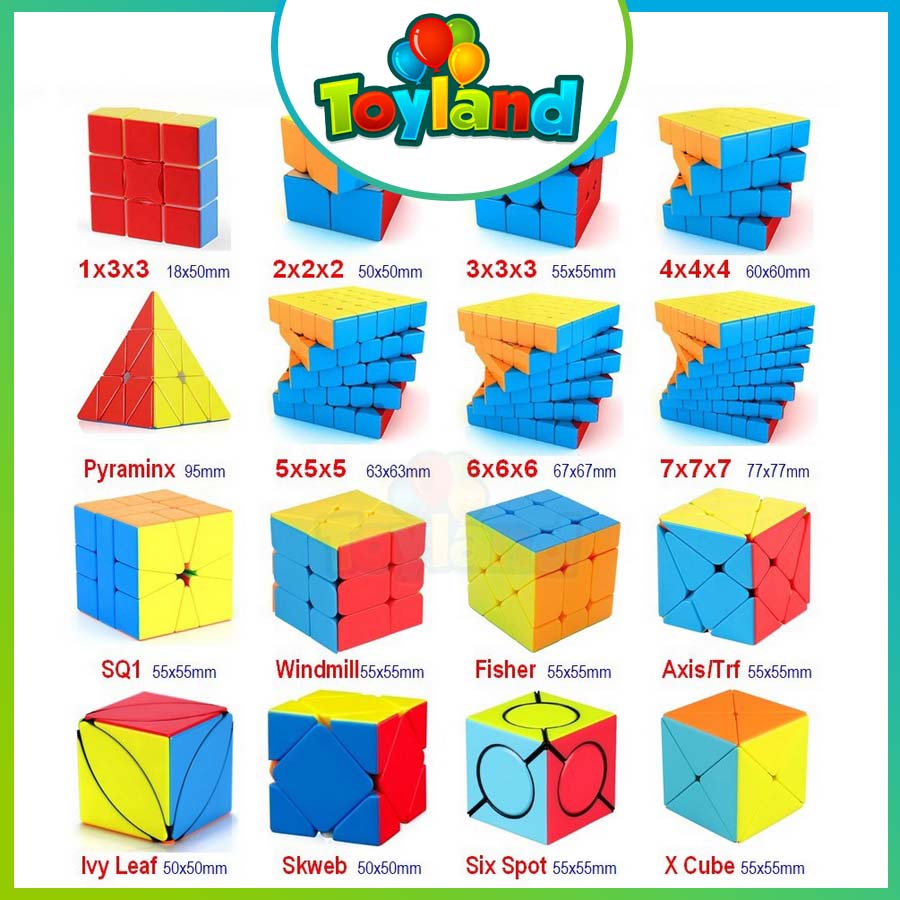 Bộ Sưu Tập Rubik Stickerless Màu Half Bright Rubic 2×2 3×3 4×4 5×5 Tam Giác Megaminx Skewb Đồ Chơi Rubik Không Viền