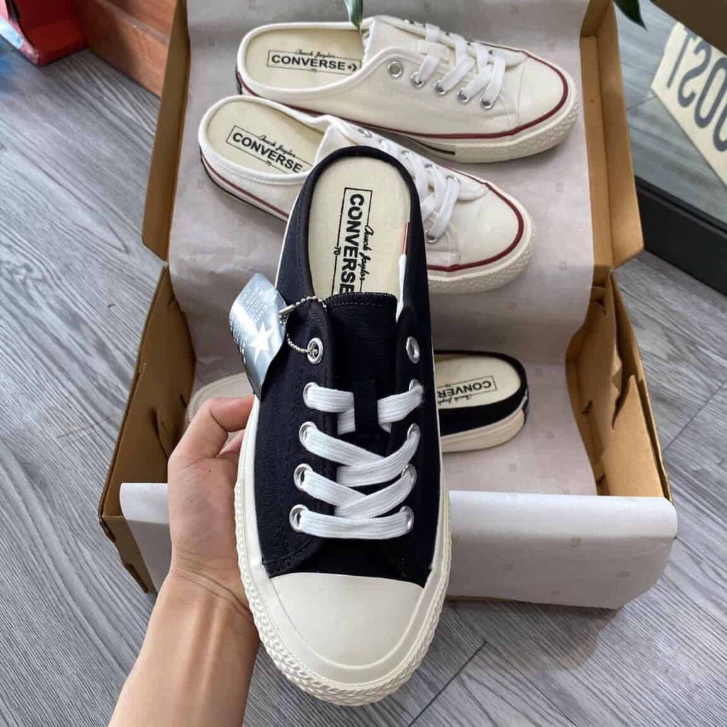 Giầy Sục Converse [ Full Box ] Nữ Đen - Trắng Cao Cấp - Sneaker Đạp Gót Mới