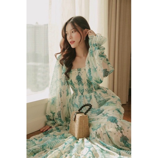 ĐẦM MAXI HOA DÀI TAY VOAN TẦNG🔥FREESHIP🔥 ĐẦM HOA DÀI ĐI BIỂN DU LỊCH CỔ VUÔNG
