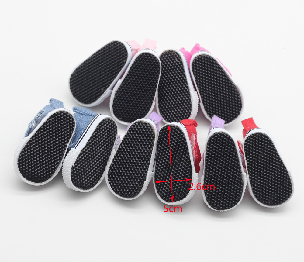 Đôi giày canvas cho búp bê kích thước 5cm tỉ lệ 1/ 6