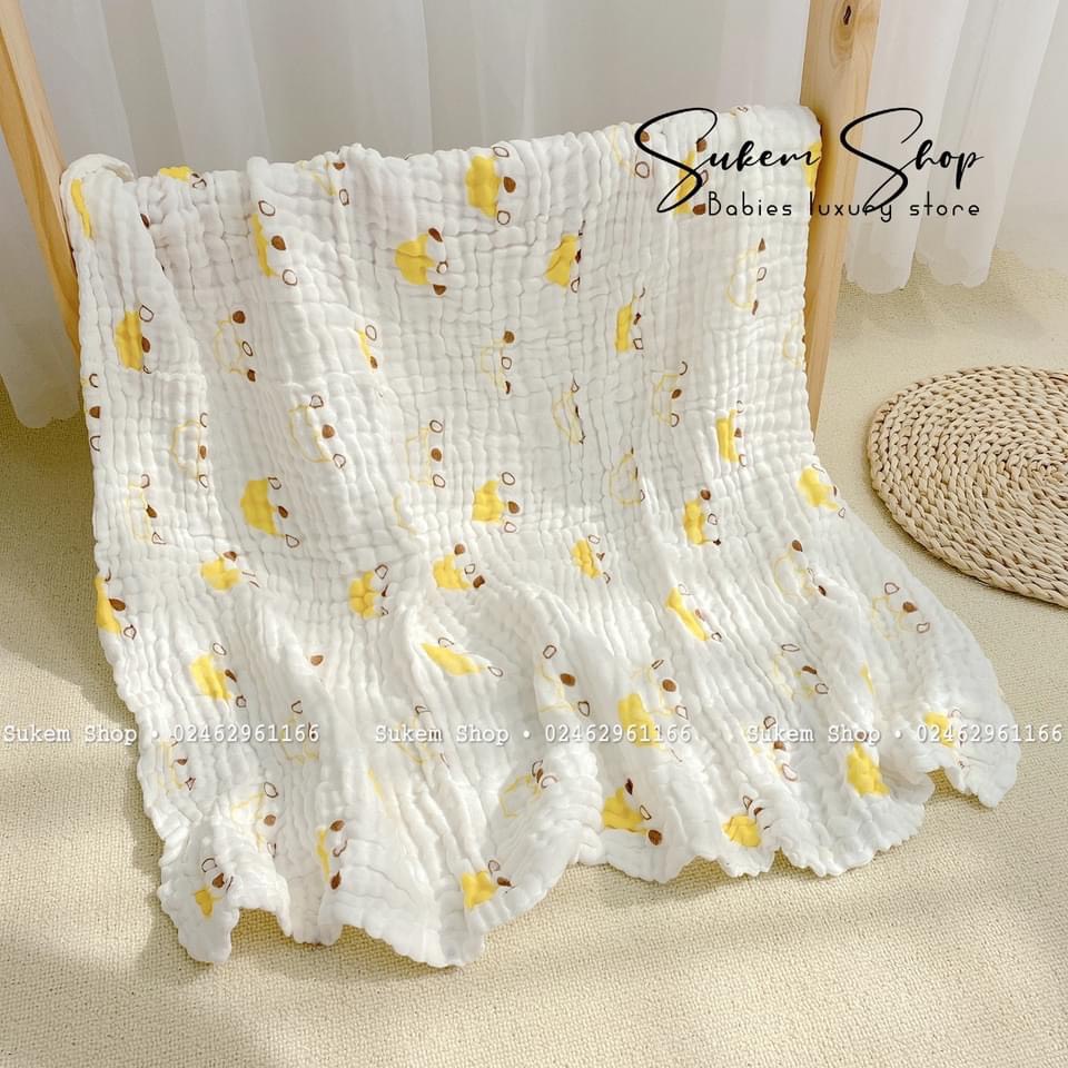 KHĂN TẮM XÔ 6 LỚP 4 LỚP SIÊU MỀM MẠI 110x110cm 100% COTTON MẬT ĐỘ DỆT DÀY DẶN tắm bé sơ sinh