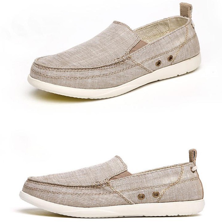 giày lười vải thô cá sấu walu chambray đi bộ, đi chơi, đi làm, chống hôi chân cho nam | BigBuy360 - bigbuy360.vn