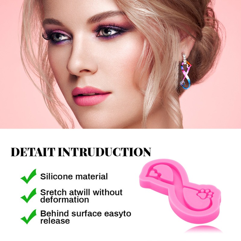 Khuôn Silicone Tạo Hình Làm Mặt vòng cổ Hình Dấu Chân Gấu