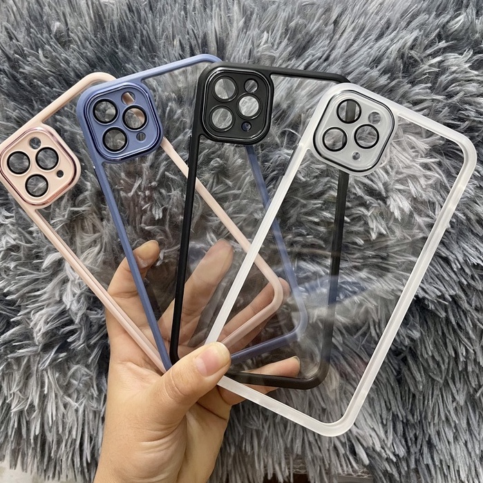 CHÍNH HÃNG Ốp X&amp;M LƯNG TRONG cứng chống ố viền màu bảo vệ Camera iPhone 11 12 13 / MINI / PRO / MAX