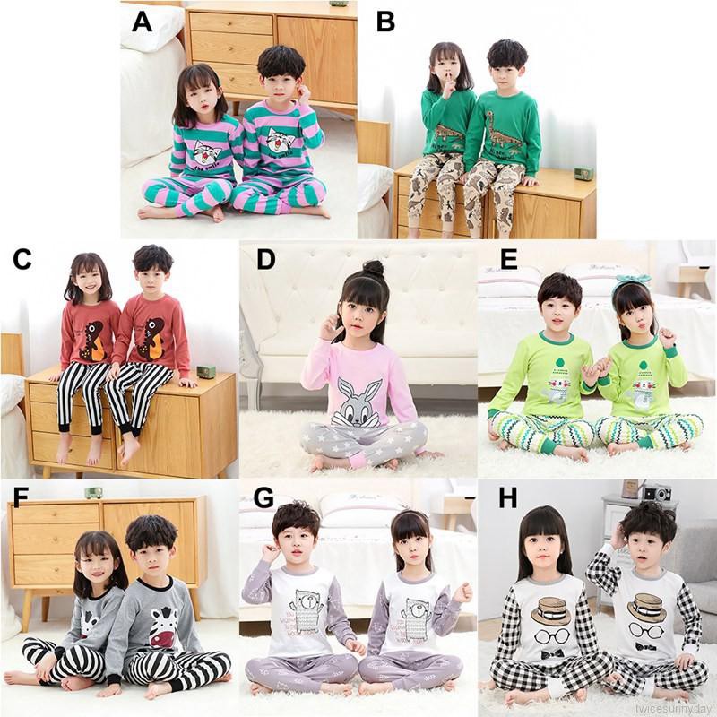 Bộ đồ ngủ dài in hoạt hình dễ thương cho bé