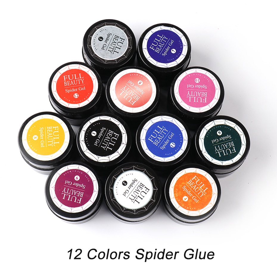 Set 2 Lọ Gel UV Sơn Móng Tay Hình Lưới Nhện Màu Trắng Đen Sáng Tạo