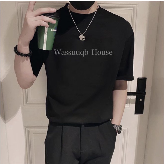 Áo Thun Tay Ngắn Cổ Tròn Thời Trang Phong Cách Hàn Năng Động Cho Nam simple fashion áo thun nam đẹp Hàn Quốc áo thun nam tay lỡ áo phông nam form rộng