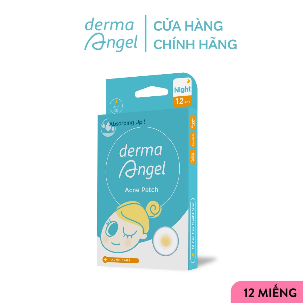 Miếng dán mụn dùng cho ban đêm (12 miếng) DERMA ANGEL