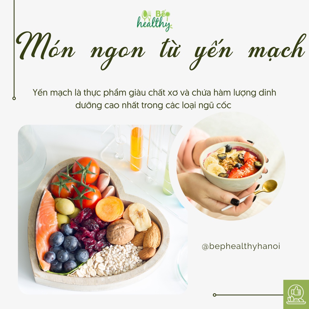 Yến mạch cán dẹt cán vỡ nguyên chất 500gr - Bếp healthy Hà Nội