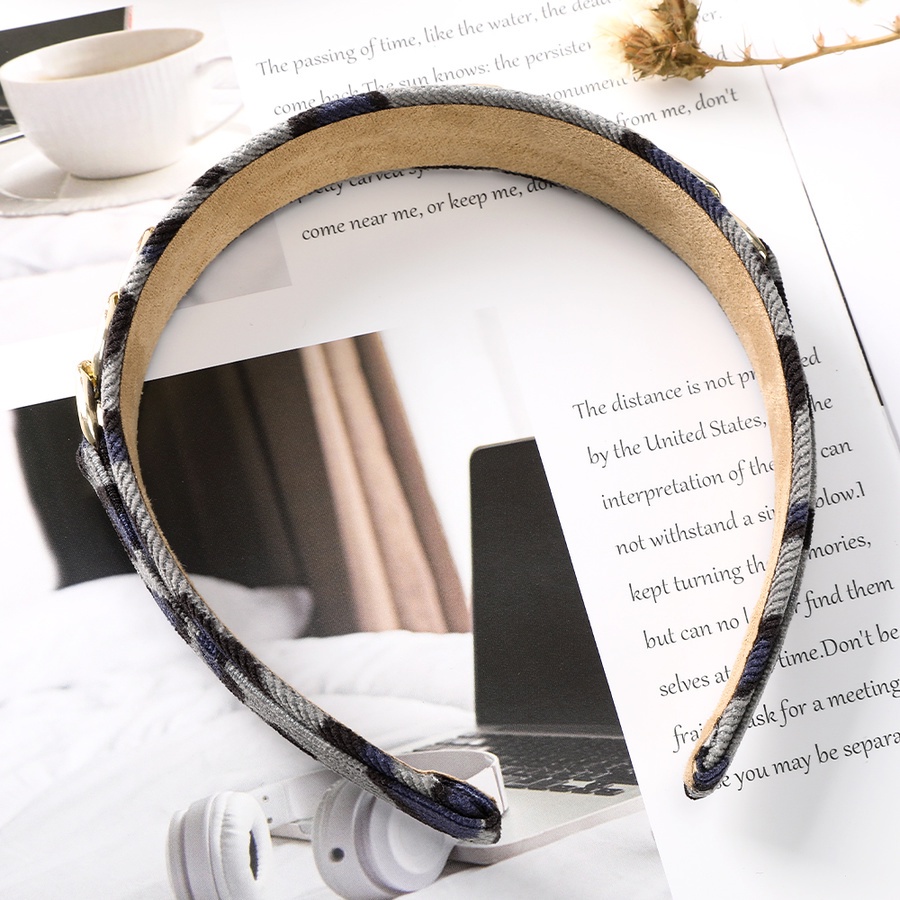 Băng Đô Vải Nhung Bản Rộng Họa Tiết Da Báo Thời Trang Hàn Quốc Cho Nữ