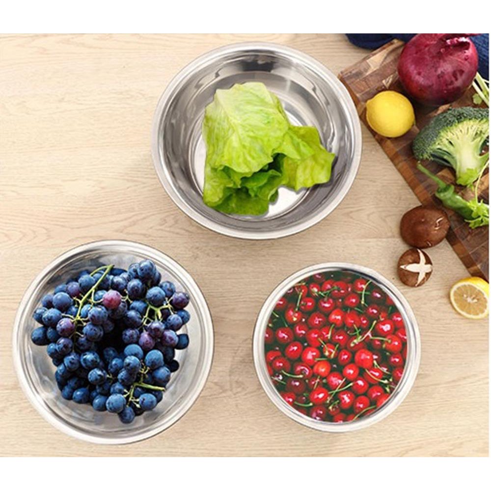 Bộ 5 thố bát tròn Inox đồ dùng phòng bếp đa năng mã- Kami 20019