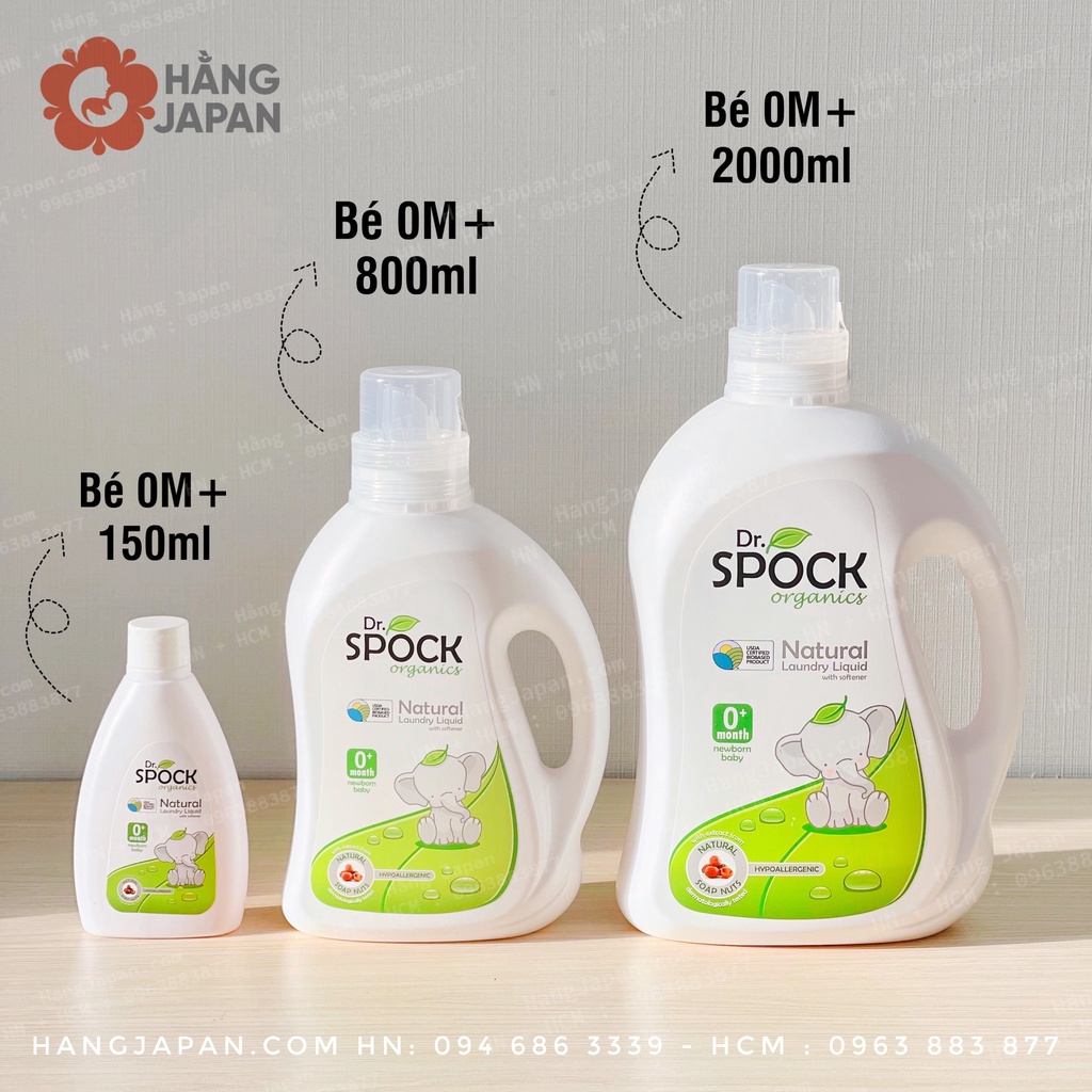 Nước giặt xả thiên nhiên Dr spock organics loại 3 lít,2 lít ( 0m+ )