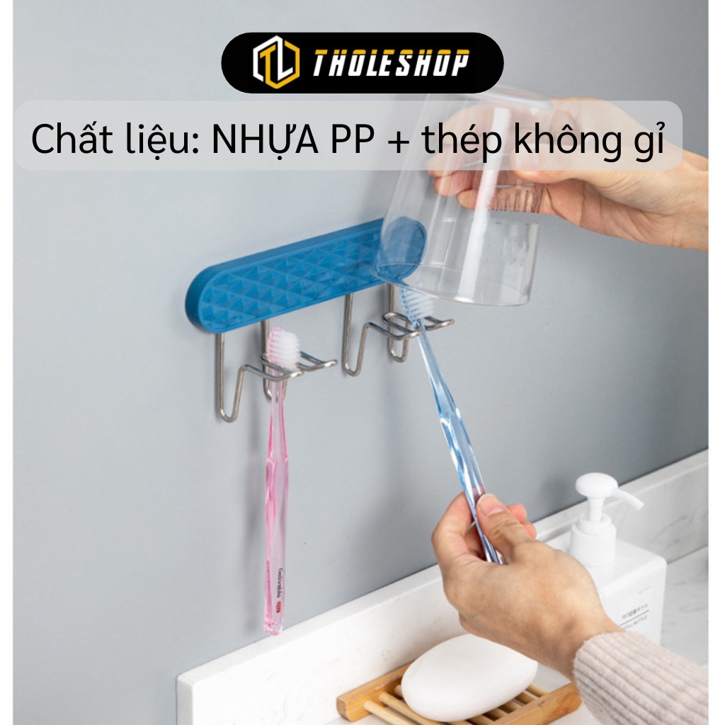 [SGD] Giá Treo Bàn Chải - Miếng Dán Treo Tường Đỡ Bàn Chải Đánh Răng Và Cốc Súc Miệng 9897