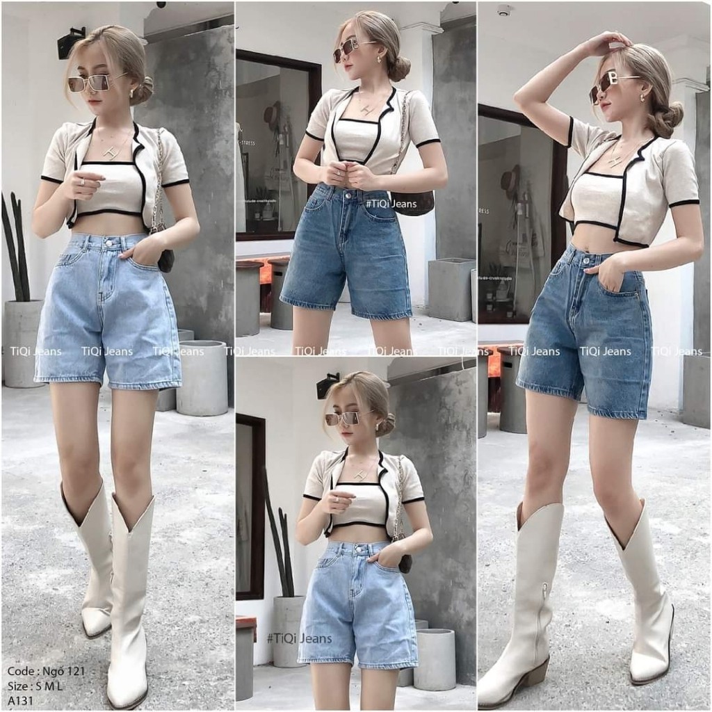 Quần Jean Nữ Dáng Quần Short Ống Rộng Màu Nhạt Kiểu Dáng Basic Nhẹ Nhàng