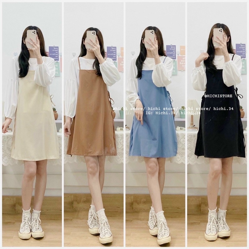 Sét Yếm Váy Áo Kiểu Bánh Bèo Ulzzang Vintage ❤️ Ảnh thật+video