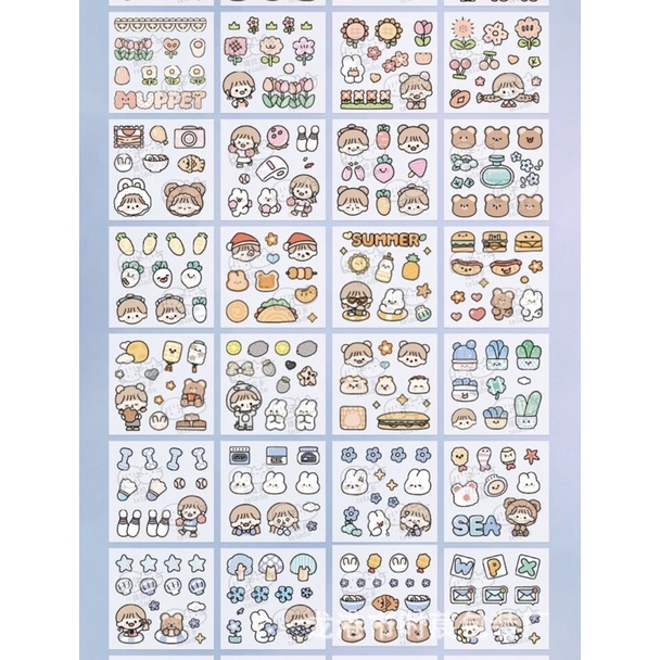Set 10 tấm sticker CHÚT CHÍT dễ thương chất PET chống thấm nước