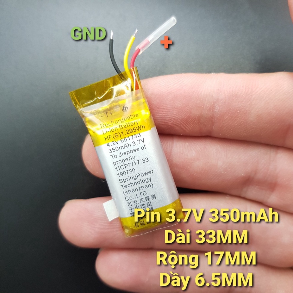 Pin lipo 3.7V 220mAh 350mAh 53mAh xuất hàn dùng bluetooth tai nghe camera máy ghi âm - ShopThongMinh5.0