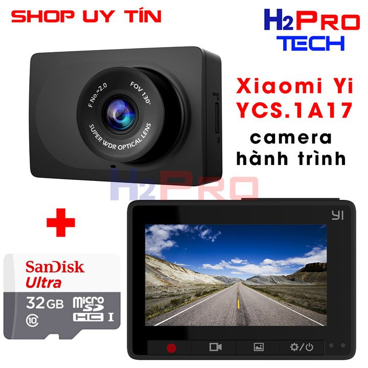 Camera hành trình xe hơi Yi 1080P YCS.1A17 Smart Dashcam Full HD DVR + thẻ nhớ 16G, 32G