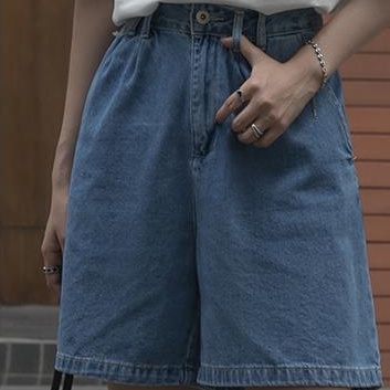 Quần Short Denim Lưng Cao Phong Cách Hàn Quốc Thời Trang Mùa Hè Cho Nữ