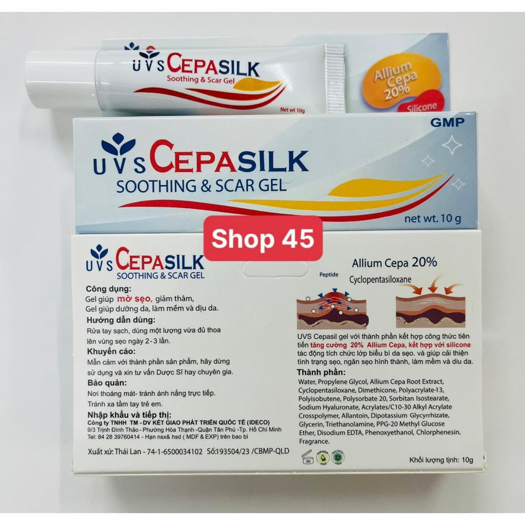 Gel giúp mờ sẹo, giảm thâm UVS CEPASILK 10g