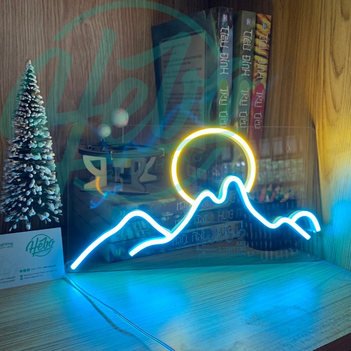 Đèn Trang Trí Neon Sign Hình Núi Và Trăng