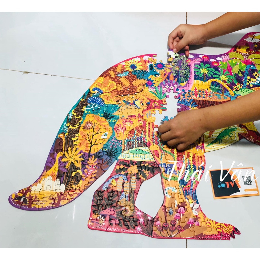 Bộ Xếp hình 280 chi tiết mẫu voi và khủng long - Trò chơi ghép hình Mideer nhiều mảnh siêu khó