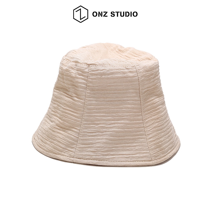 Nón bucket gân ONZ STUDIO - Mũ xô nam nữ cotton siêu nhẹ thoáng khí có dây điều chỉnh Ulzzang Hàn Quốc MB05
