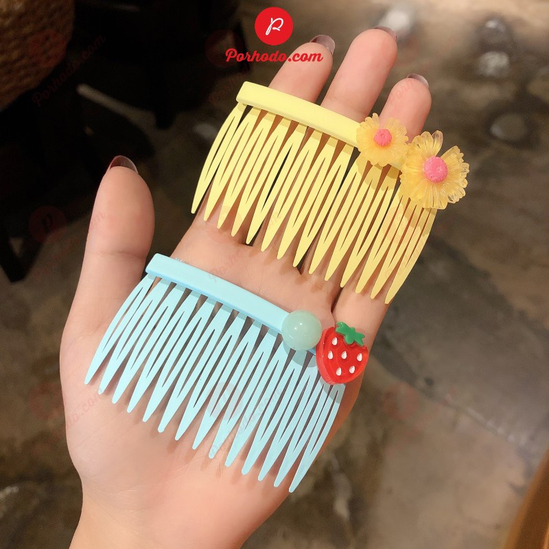 Xược Tóc Mái Nửa Đầu Nhựa Dẻo, Bờm Tóc Gắn Họa Tiết Hoa Dễ Thương Cho Bé Gái