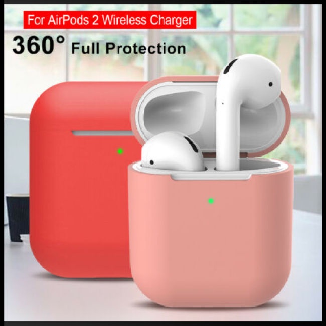 Set 4 Vỏ Silicon Bảo Vệ Hộp Sạc Tai Nghe Không Dây Apple AirPods 2