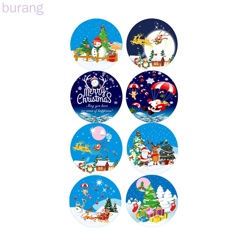 Cuộn 500 Miếng Dán Trang Trí Giáng Sinh Xinh Xắn