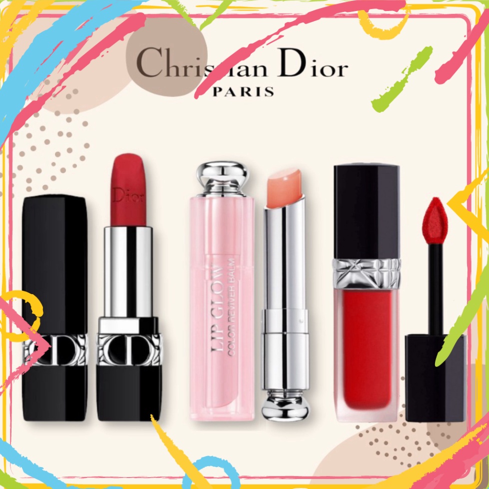 Son Dưỡng Dior Addict Lip Glow_Dior Rouge Matte Lipstick Hàng Chính Hãng 001-004