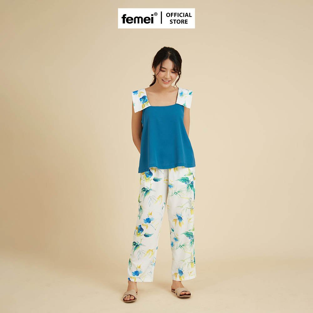 FEMEI - Đồ bộ mặc nhà Áo 2 dây bản 5cm FEM001 FEMEI SET